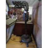 EASTERN HARDWOOD DRAGON CARVED LAMP