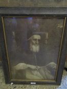 OAK FRAMED PRINT OF A BEARDED GENT