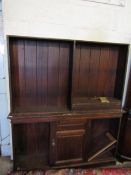 19TH CENTURY OAK BOOKCASE WITH OPEN ADJUSTABLE SHELVES TO TOP, THE BASE FITTED WITH SINGLE