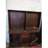 19TH CENTURY OAK BOOKCASE WITH OPEN ADJUSTABLE SHELVES TO TOP, THE BASE FITTED WITH SINGLE