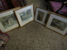 BOX OF MIXED RUSSELL FLINT PRINTS, WATERCOLOURS ETC