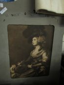 PAINTED FRAMED PORTRAIT OF A VICTORIAN LADY