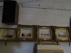 SET OF THREE GILT FRAMED PRINTS TOGETHER WITH A FURTHER SIMILAR PRINT (4)