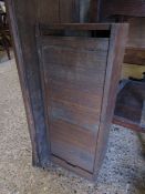 NARROW OAK FRAMED TAMBOUR FRONTED CABINET