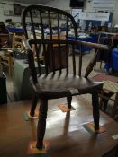 19TH CENTURY ELM SEATED STICK BACK CHILD’S CHAIR