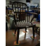 19TH CENTURY ELM SEATED STICK BACK CHILD’S CHAIR