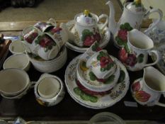 TRAY CONTAINING FLORAL DECORATED TEA WARES ETC