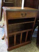 REPRODUCTION MAHOGANY SIDE CUPBOARD WITH SINGLE DRAWER WITH BUILT IN MAGAZINE RACK