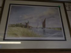 GRAHAM HOWELL LIMITED EDITION PRINT OF A BROADLAND SCENE