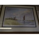 GRAHAM HOWELL LIMITED EDITION PRINT OF A BROADLAND SCENE