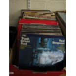 BOX CONTAINING MIXED TRUCKING AND COUNTRY VINYL RECORDS