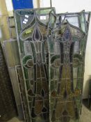 GROUP OF MIXED DAMAGED STAINED GLASS PANELS