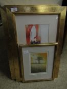 GROUP OF FIVE GILT FRAMED WATERCOLOURS BY DENNIS ORME-SHAW