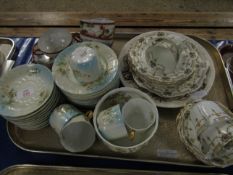 GROUP OF MIXED FRENCH PART TEA WARES, VICTORIAN TEA WARES ETC