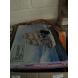 BOX OF MIXED JIGSAW PUZZLES ETC