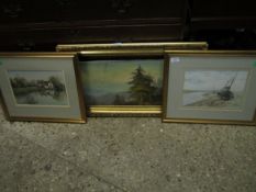 TWO NIGEL CARDER PICTURES TOGETHER WITH A FURTHER CONTINENTAL OIL ON CANVAS (3)