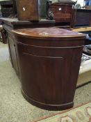 MAHOGANY BOW FRONTED SINGLE DOOR CORNER CUPBOARD