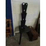 GOOD QUALITY STEPPED PLANK BACK SPINNERS CHAIR DATED 1977