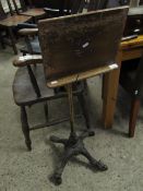 EARLY 20TH CENTURY CAST IRON ADJUSTABLE MUSIC STAND