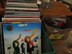 BOX CONTAINING MIXED VINYL RECORDS TOGETHER WITH A FURTHER BOX OF VINYL SINGLES (2)