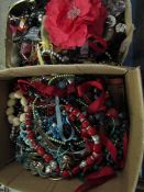 TWO BOXES OF MIXED COSTUME JEWELLERY