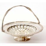 Silver plated swing handled cake dish