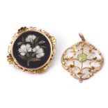 Mixed Lot: petra durer brooch of circular form, a floral spray design (some small losses), 30mm