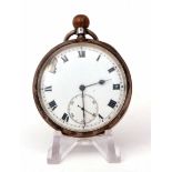 First quarter of 20th century silver cased open face lever watch, SS & Co, the frosted and gilt