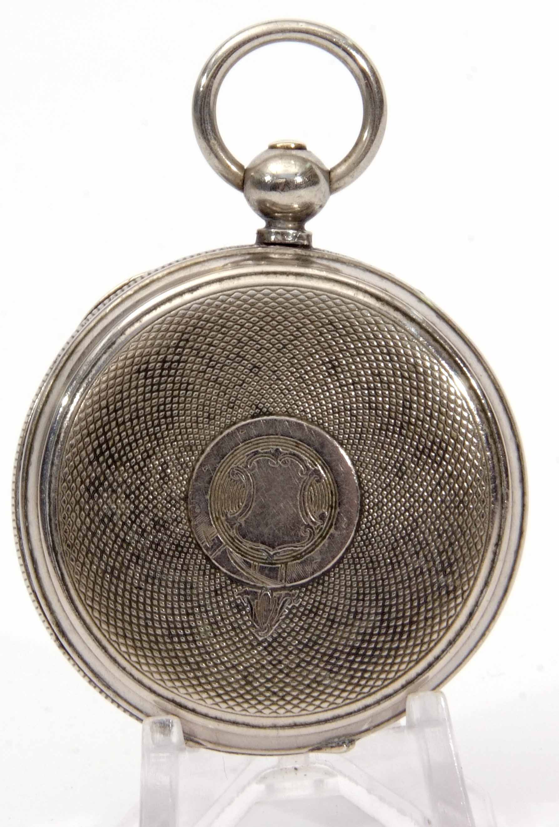 Late 19th century Swiss base metal cased open face cylinder watch, 162318, the frosted and gilt - Image 2 of 2