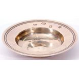 Elizabeth II circular small bowl with flared reeded rim, diam 8.3cm, weight approx 47gms, London