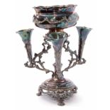 Early 20th century electro plated table centre piece with central removable and compressed