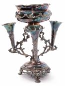 Early 20th century electro plated table centre piece with central removable and compressed