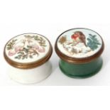 Mixed Lot: comprising two various Halcyon Days enamel rouge pots, each of circular form, the