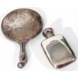 Mixed Lot: comprising a George V perfume flask of polished rectangular form with screw down cover,