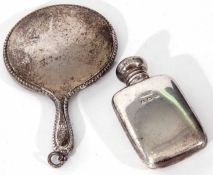 Mixed Lot: comprising a George V perfume flask of polished rectangular form with screw down cover,