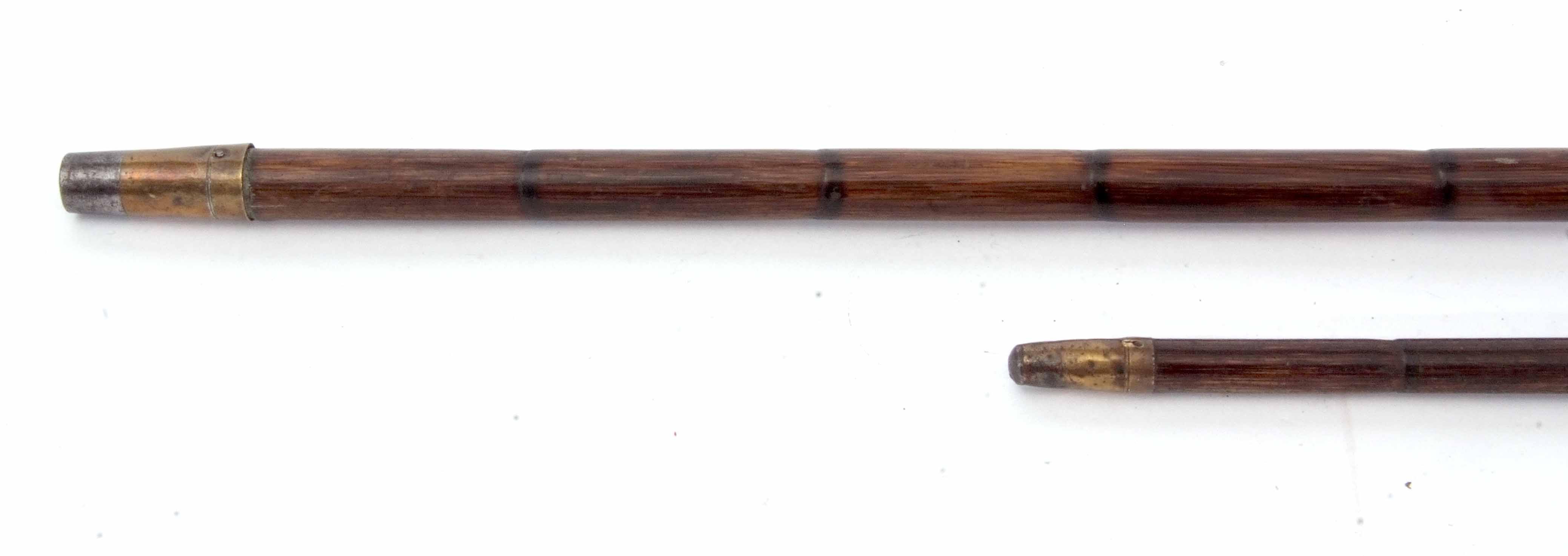 Mixed Lot: comprising two various silver mounted walking sticks, each with applied handles and - Image 3 of 3