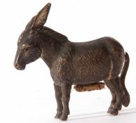Late 19th century novelty tape measure, modelled in the form of a donkey with turning tail and