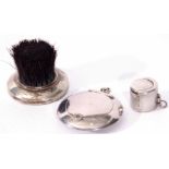 Mixed Lot: comprising a silver mounted pen wipe of circular form together with a small powder