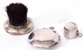 Mixed Lot: comprising a silver mounted pen wipe of circular form together with a small powder