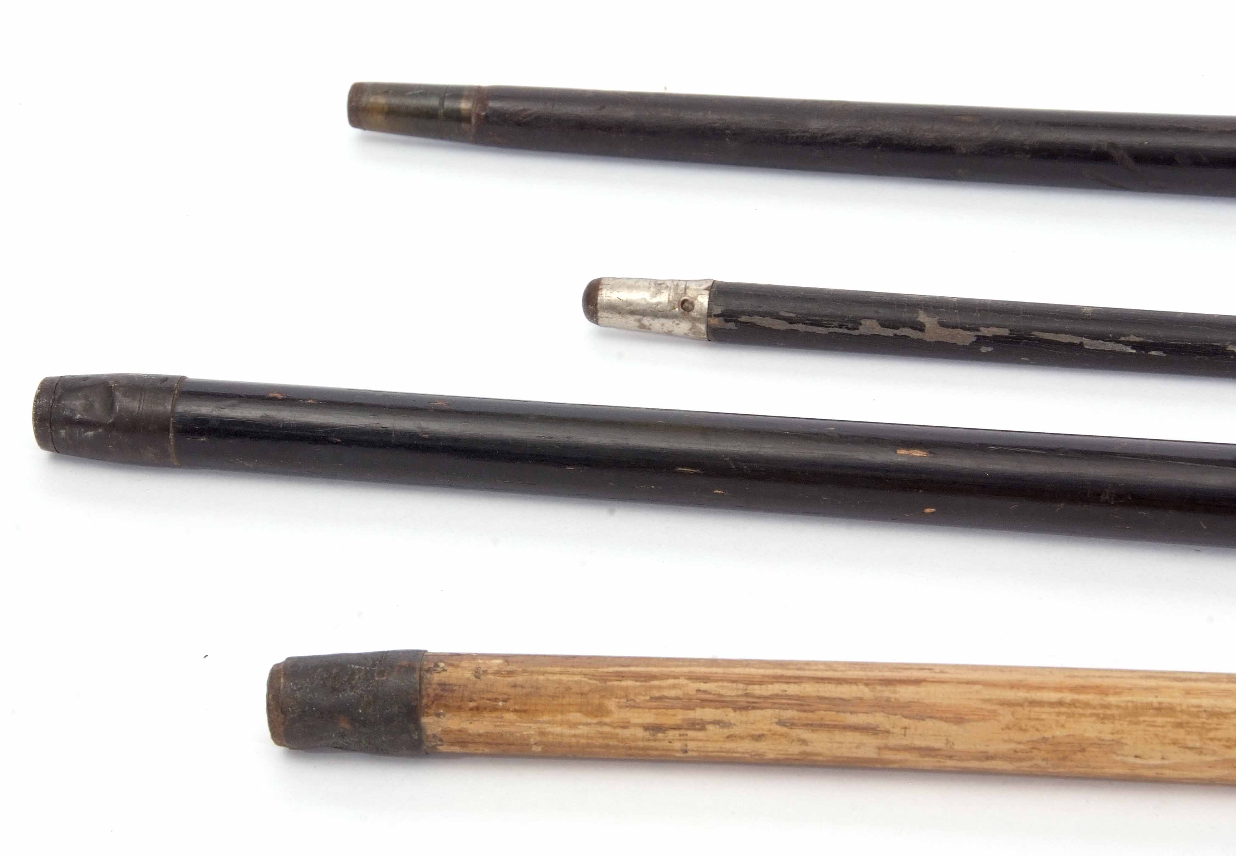 Mixed Lot: comprising three various ebonised and silver capped walking sticks, together with a - Image 4 of 4