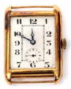 Second quarter of 20th century 18ct gold wrist watch, the 15-jewel movement with two adjustments