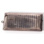 George V card case of rectangular form with all over engine turned decoration and initialled