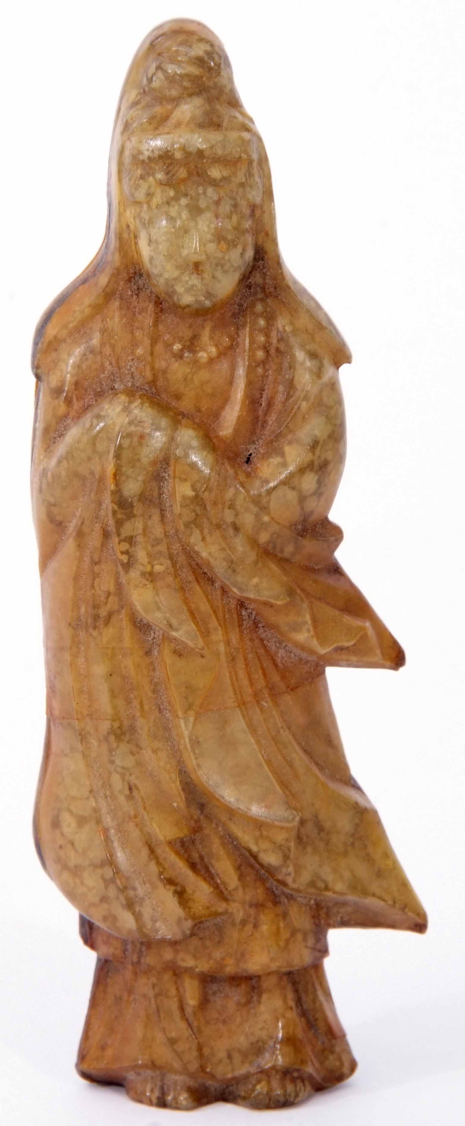 Composite Oriental model of a robed female figure, height 10.5cm