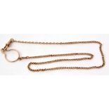 Victorian 9ct gold curb link chain with button clip loop, fastener and swivel clip, 13.7gms gross