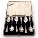 Six George V coffee spoons, Old English bead pattern, combined weight approx 79gms, Sheffield