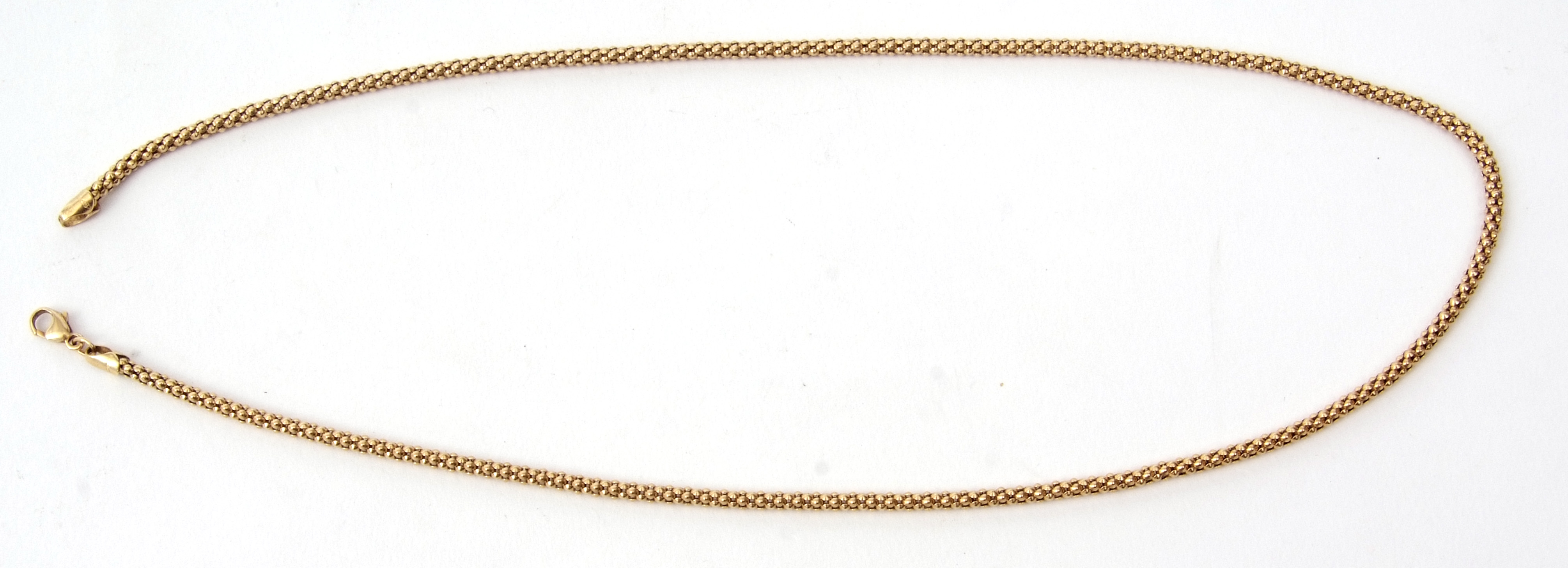 A 750 stamped fancy link necklace, 9.8gms, the clasp engraved "Stella", 46cm long - Image 2 of 2
