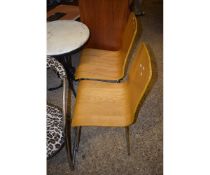 PAIR OF BENT PLYWOOD CHROMIUM STACKABLE CHAIRS