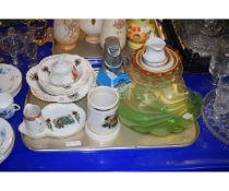 TRAY OF MIXED BOWLS, DESSERT SET ETC