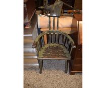 GOOD QUALITY MODERN PARTIALLY PAINTED RUSTIC STYLE STICK BACK CHAIR