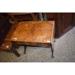 REPRODUCTION WALNUT SMALL PROPORTIONED SOFA TABLE WITH TWO DRAWERS